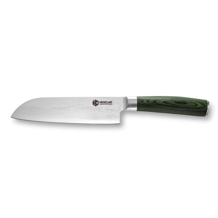 Hexclad Santoku 67-lags Damaskus 18 cm, Grønn Hexclad