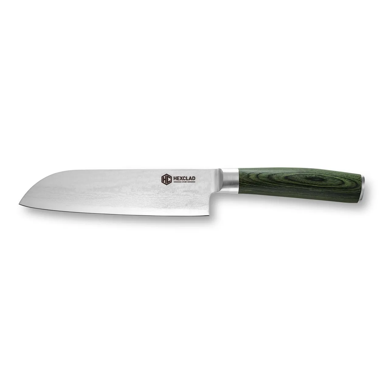 Hexclad Hexclad Santoku 67-lags Damaskus 18 cm Gr&oslash;nn