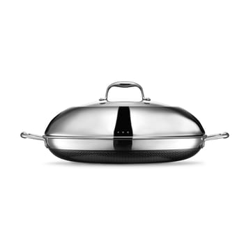 Hexclad stekepanne med lokk hybrid Ø36 cm - Rustfritt stål-sort - Hexclad