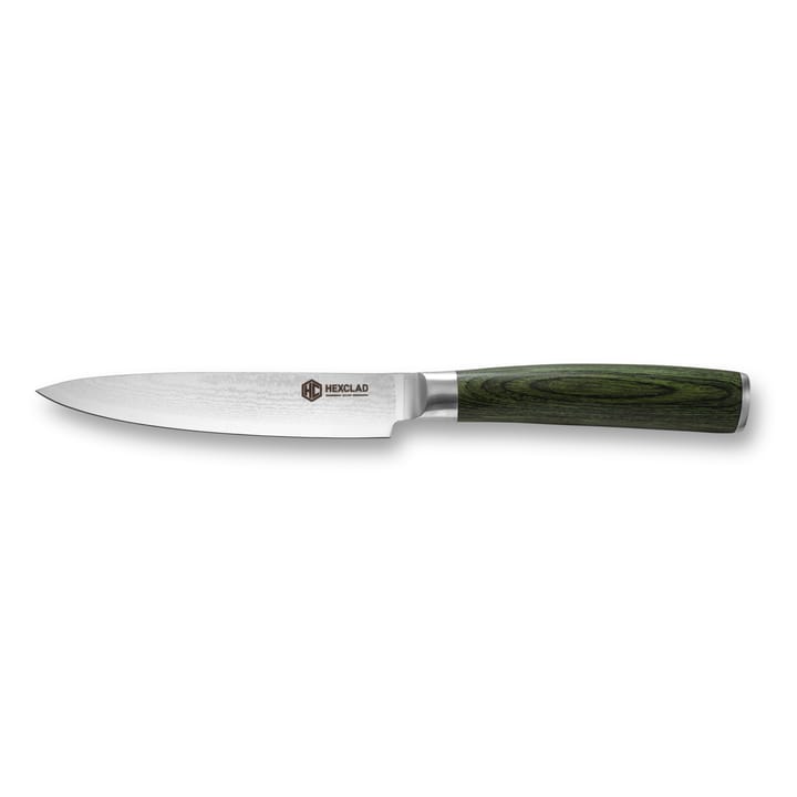 Hexclad universalkniv 67-lags Damaskus 13 cm, Grønn Hexclad