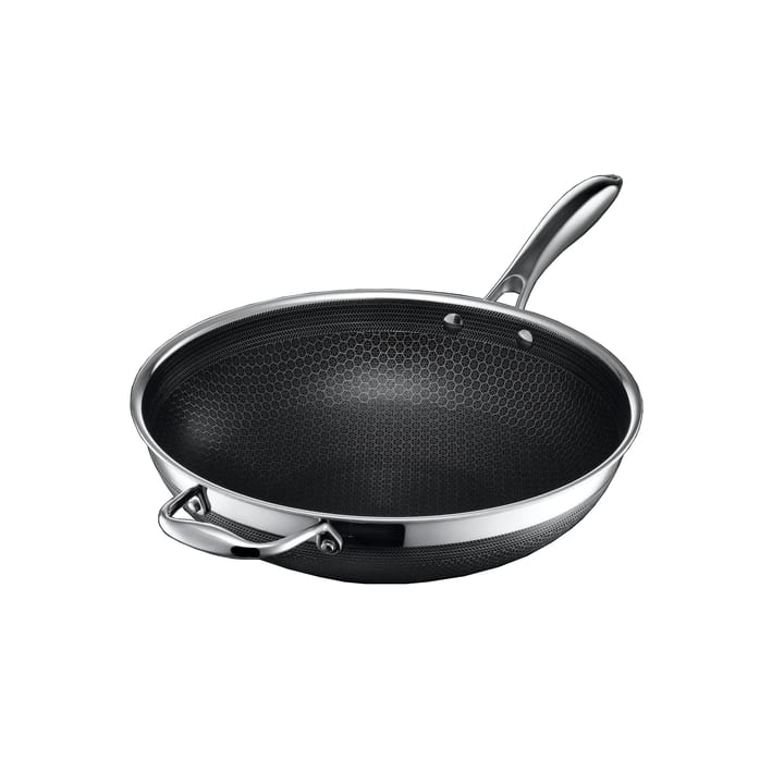 Hexclad wokpanne hybrid Ø30 cm - Rustfritt stål-sort - Hexclad