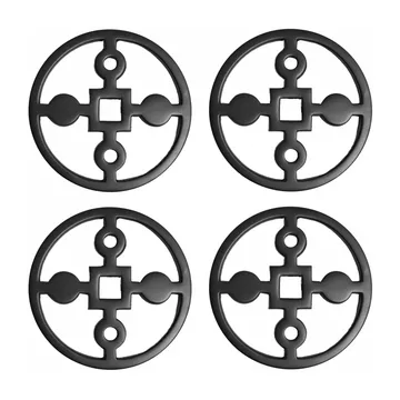 Anima Gemella glassunderlag 4-pakning  - Svart - Hilke Collection