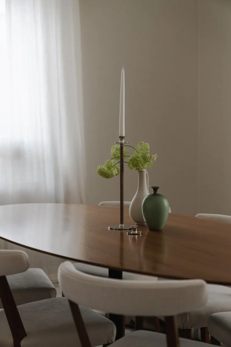 Basso lav lysestake, Nikkelbelagt messing Hilke Collection