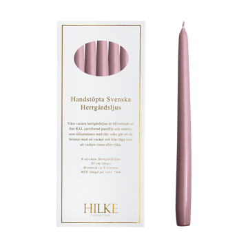 Herregårdslys 30 cm 6-pakning - Rosa Metallic - Hilke Collection