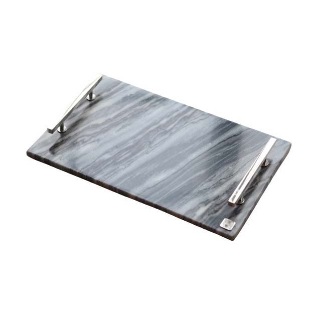 Hilke Collection Hilke Collection brett 40,5 x 25,5 cm Grå marmor-nikkelbelagt messing