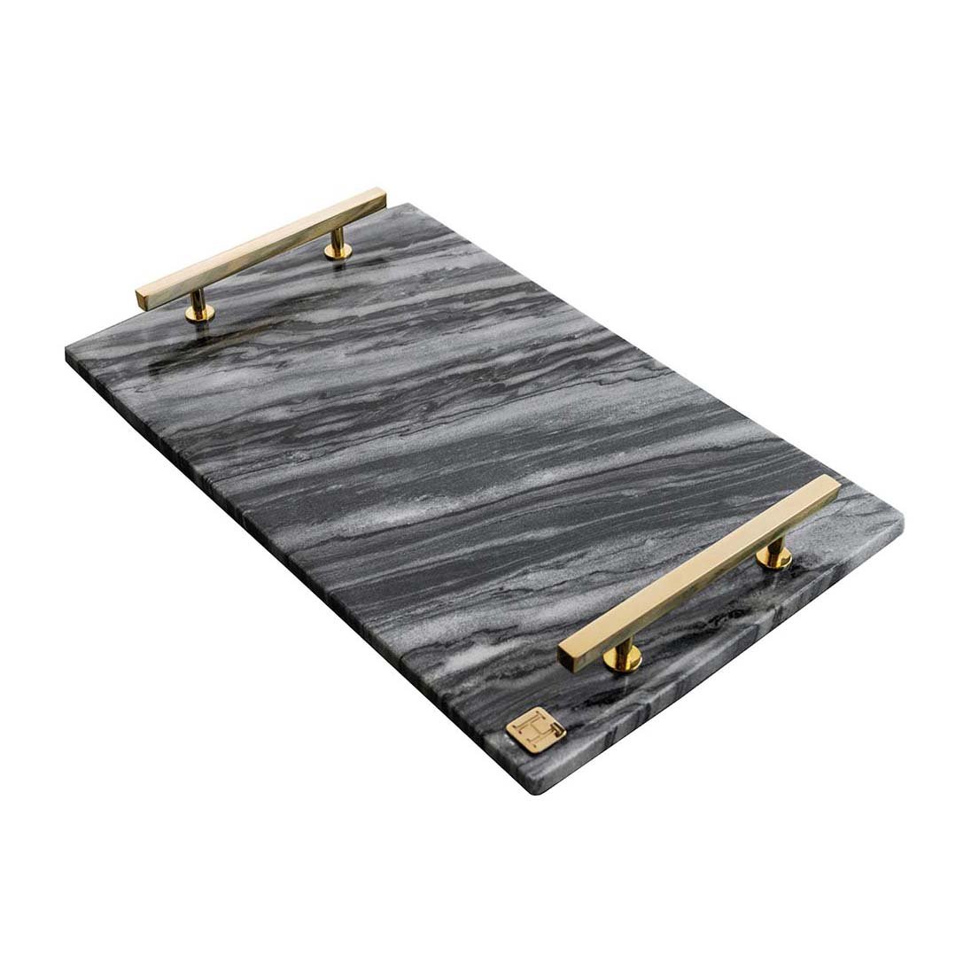 Hilke Collection Hilke Collection brett 40,5 x 25,5 cm Grå marmor-solid messing