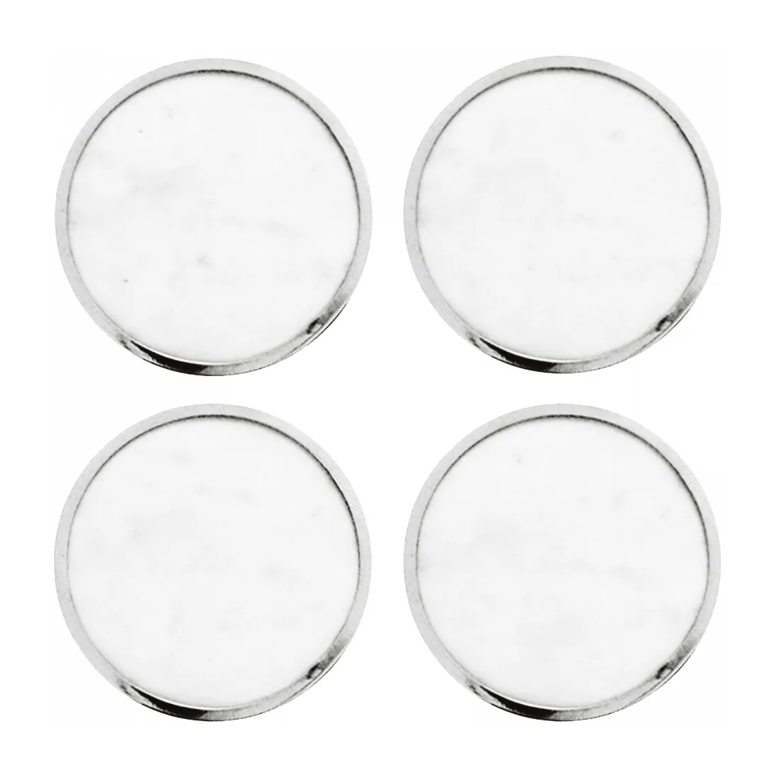 Hilke Collection glassunderlag 4-pakning, Hvit marmor-nikkelbelagt messing Hilke Collection