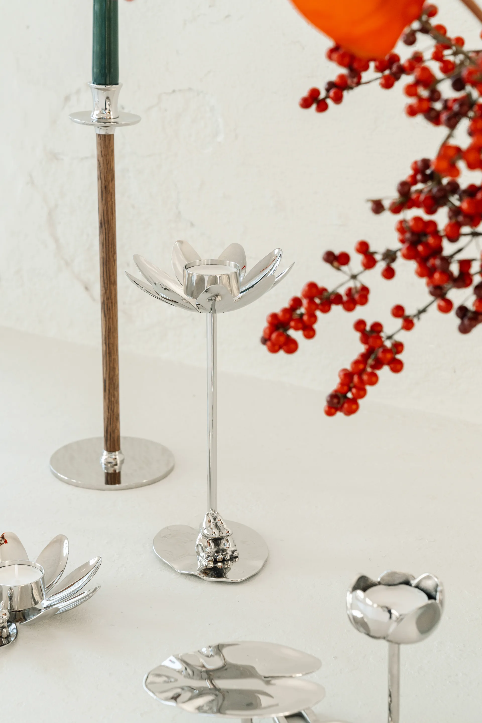 Hilke X Mumin Lille My lysestake, Forkrommet messing Hilke Collection