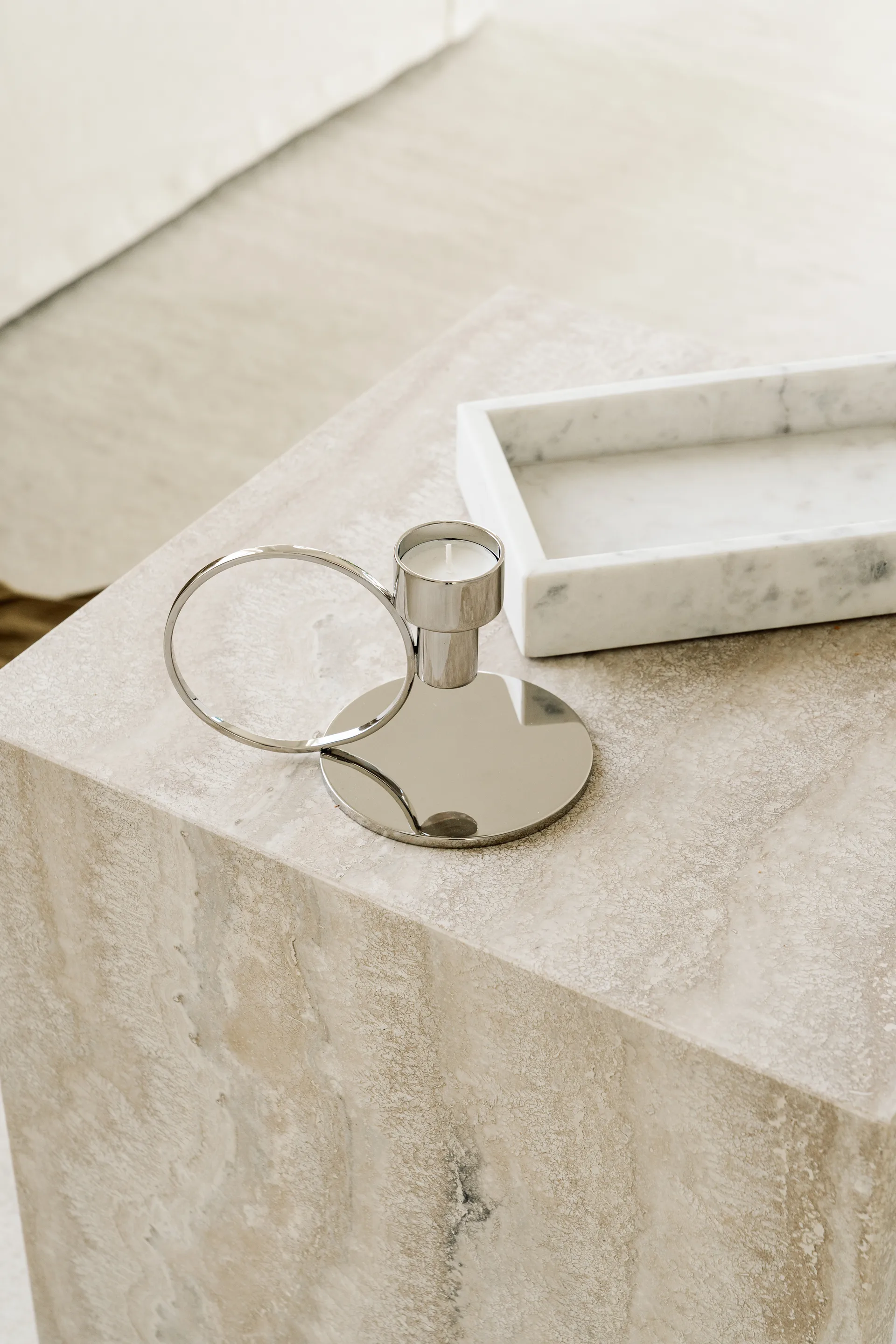 Insieme lysestake, Forkrommet messing Hilke Collection