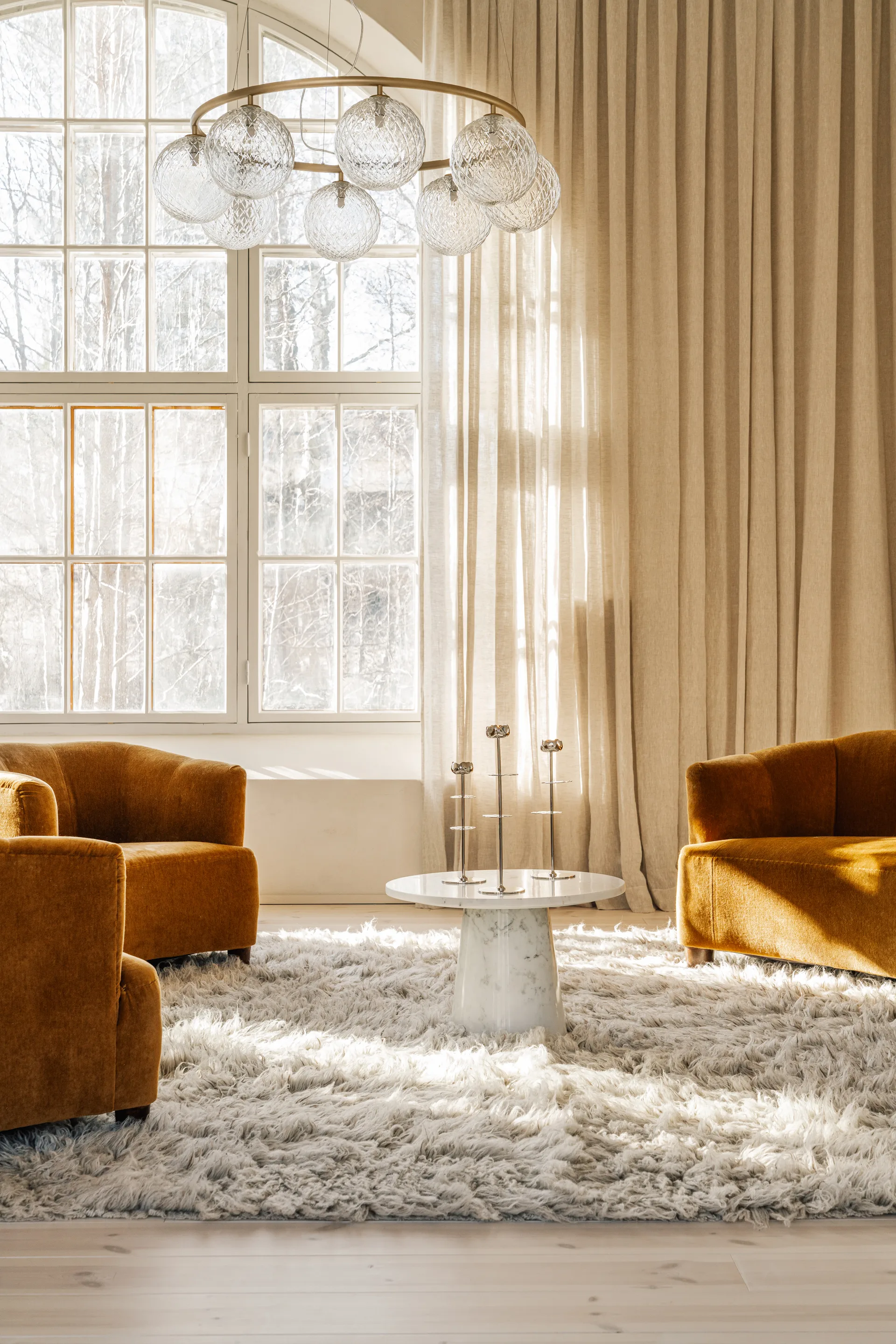 Ninfea Alta lysestake 30 cm, Forkrommet messing Hilke Collection