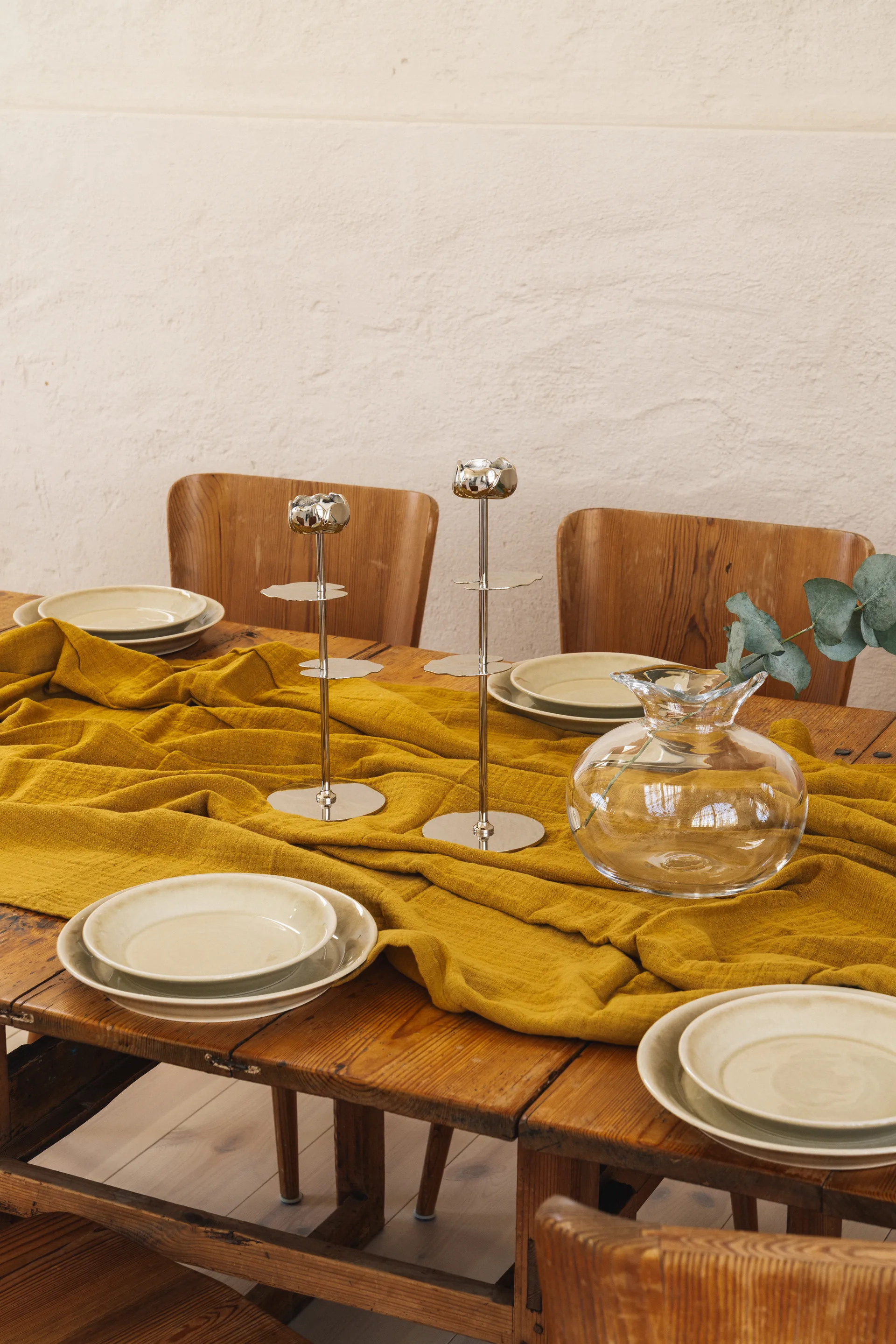 Ninfea Alta lysestake 30 cm, Forkrommet messing Hilke Collection