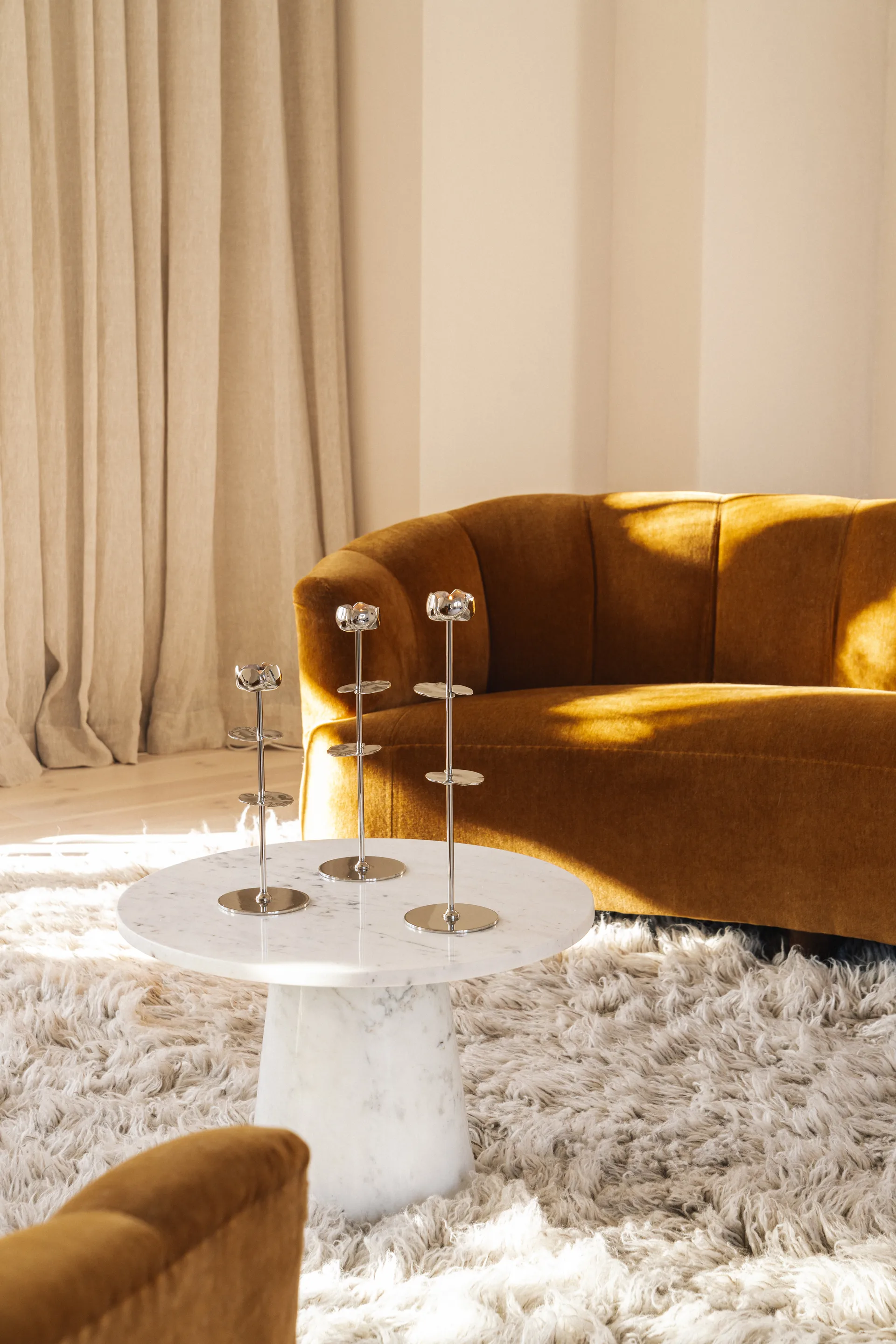 Ninfea Alta lysestake 40 cm, Forkrommet messing Hilke Collection