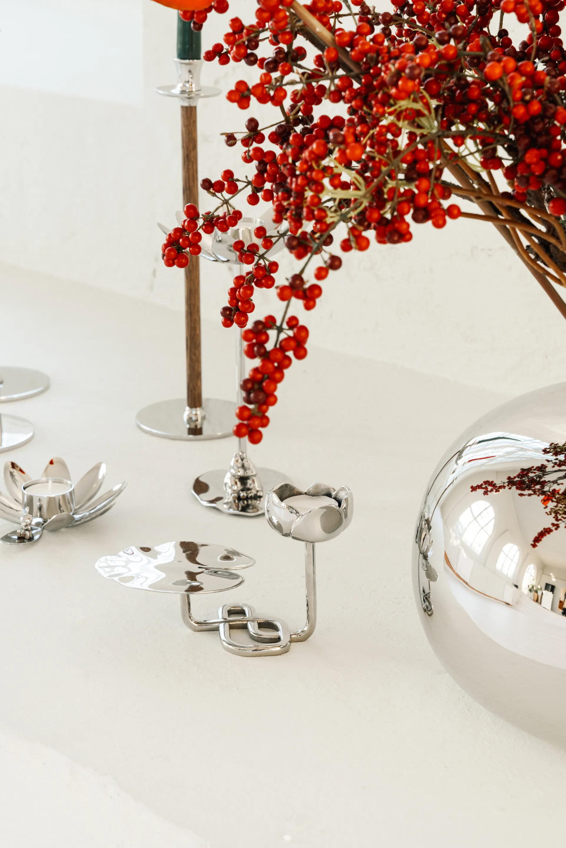 Ninfea No.1 lysestake, Forkrommet messing Hilke Collection