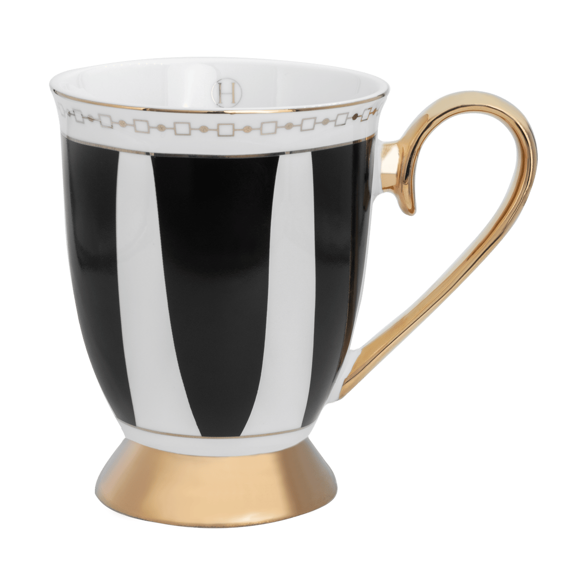 Hilke Collection Strisce Nero krus 28 cl Svart-hvit-gull