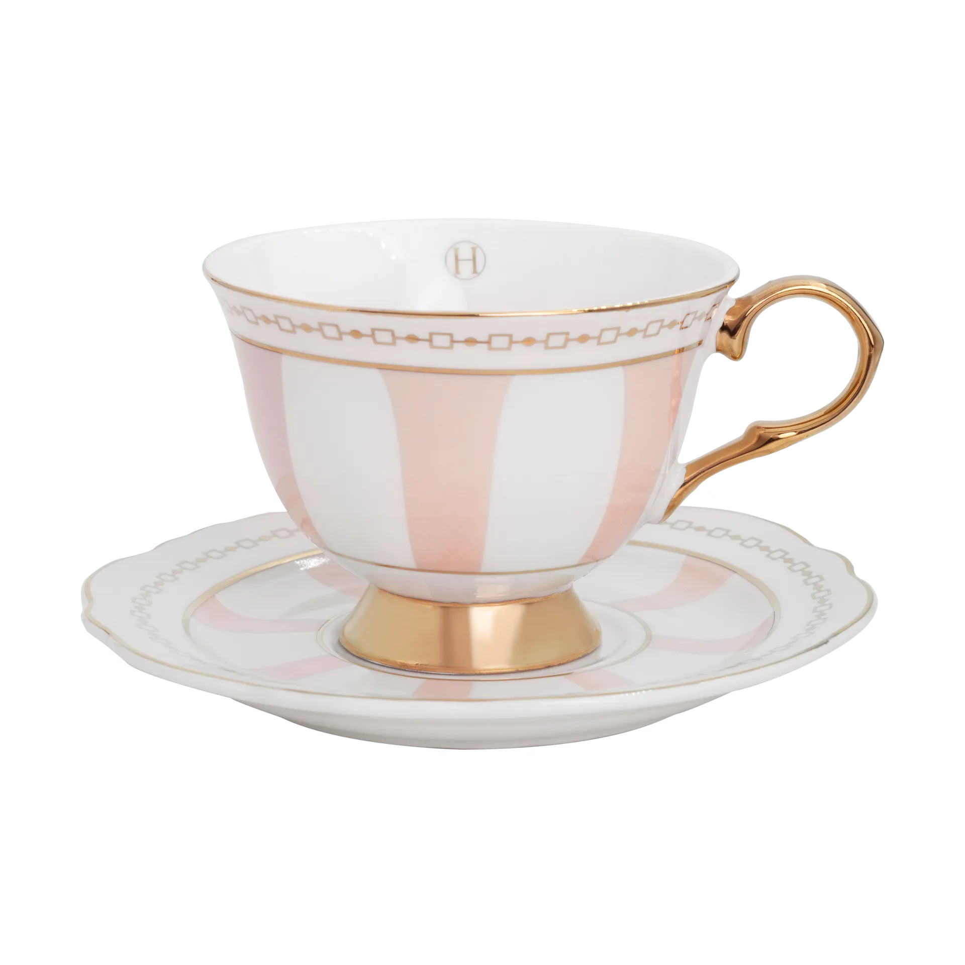 Strisce Rosa kopp med skål, 22 cl Hilke Collection