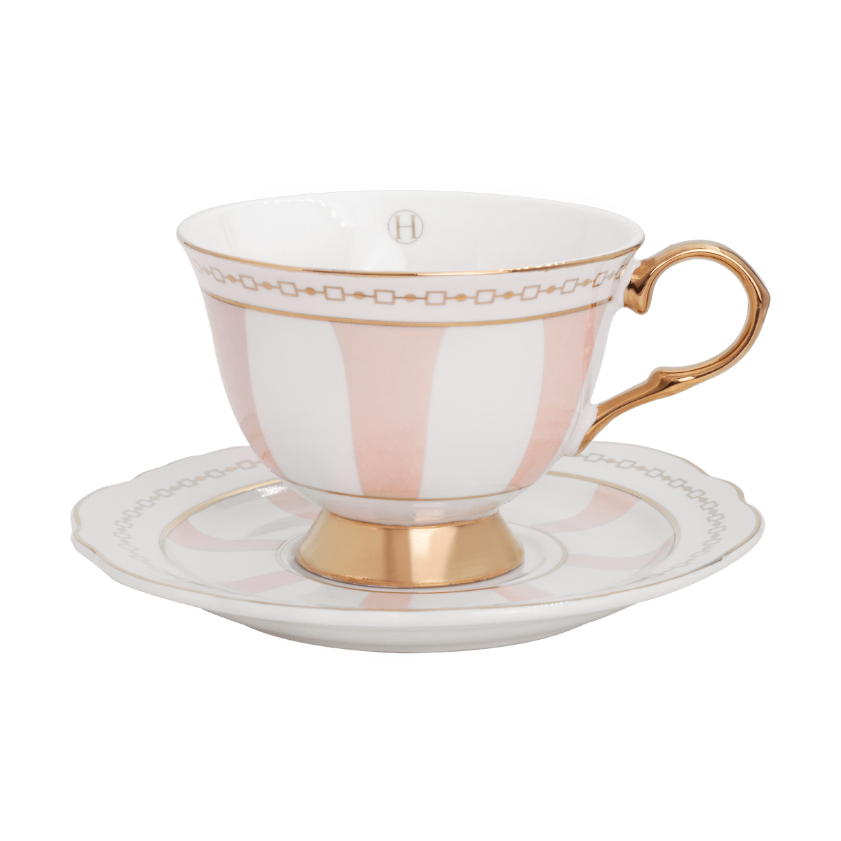 Hilke Collection Strisce Rosa kopp med skål 22 cl
