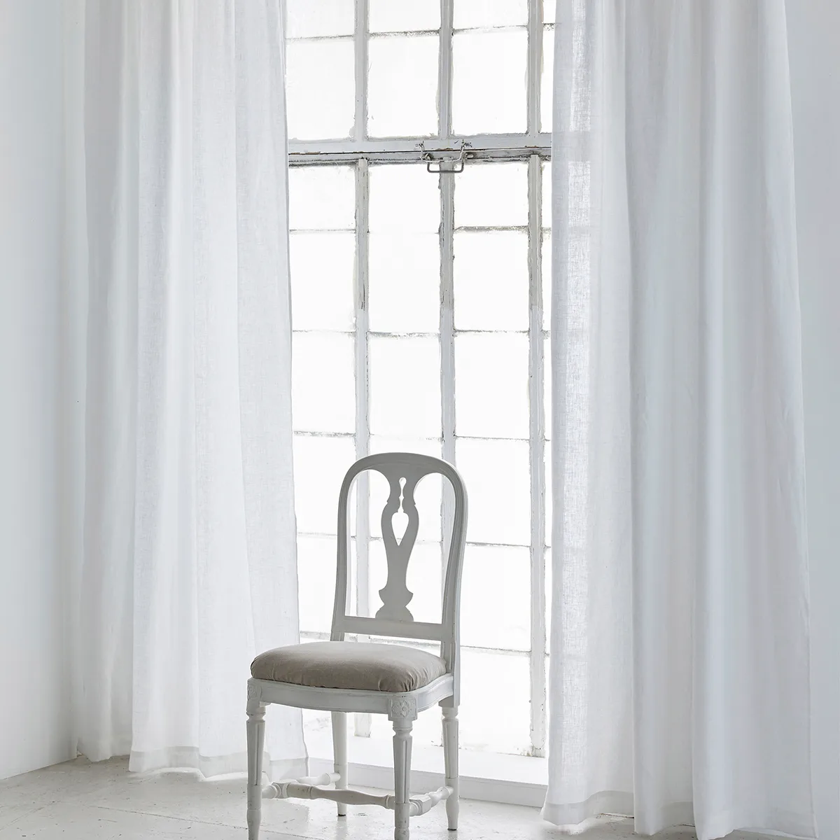 Springtime gardin med rynkebånd 140x290 cm, Hvit Himla
