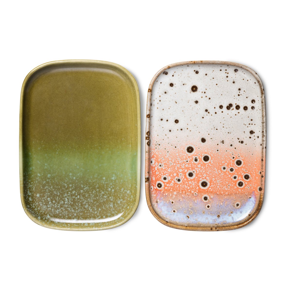 HKliving 70's brikke liten 2-pk Asteroids/Grass