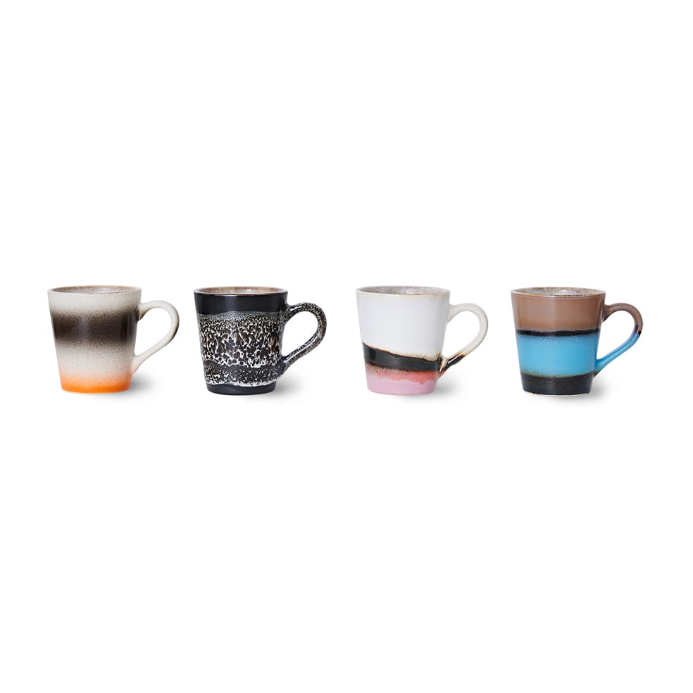 HKliving 70's espressokopp 4-pk Funky