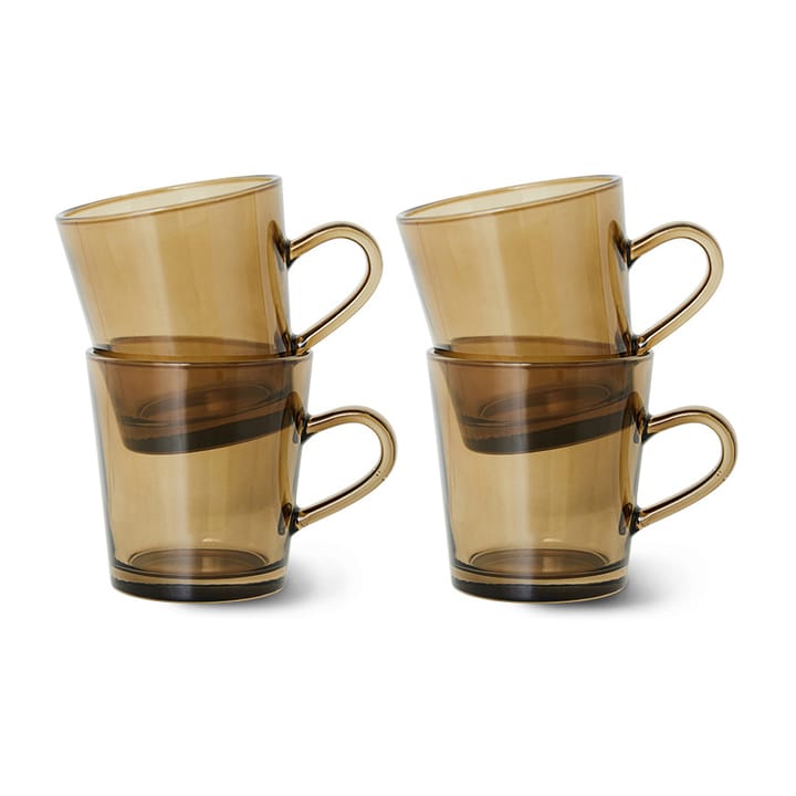 70's glassware kaffekopp 20 cl 4-pakning, Mud brown HKliving