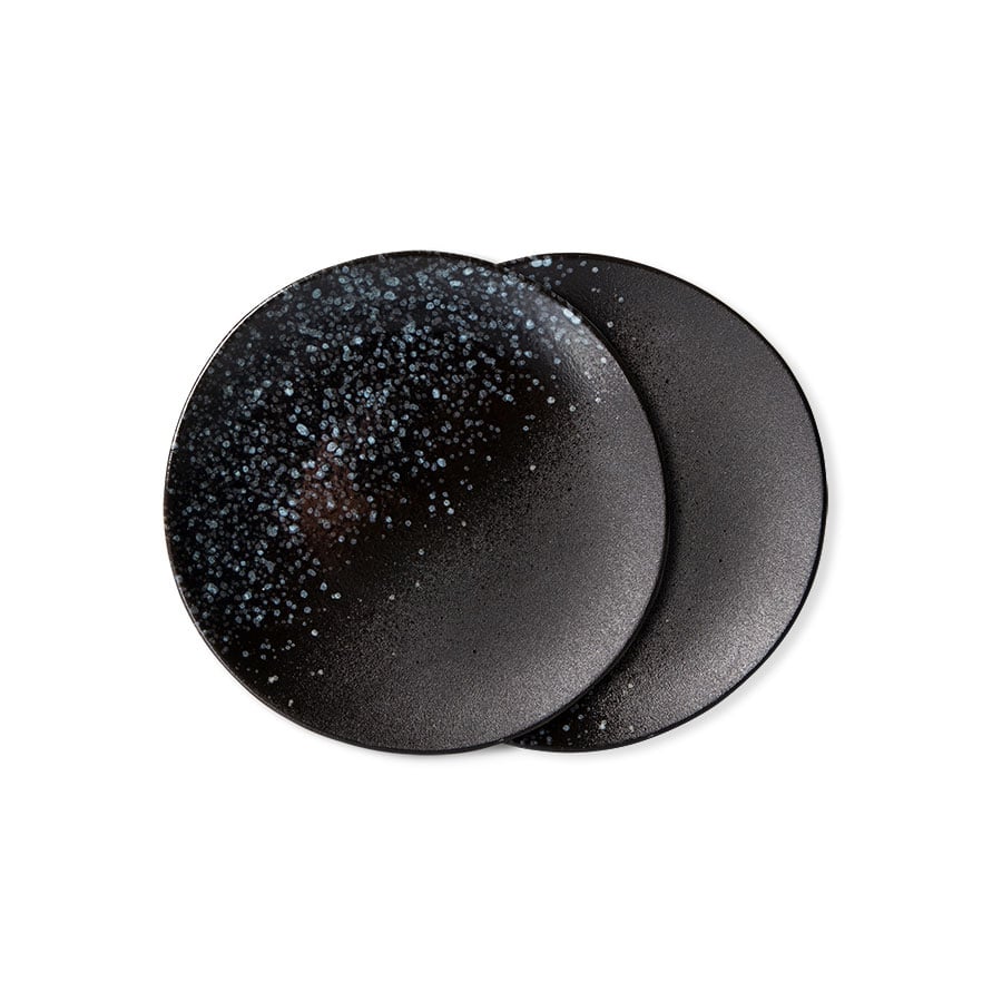 HKliving 70's keramikk asjetter 2-pakning Ø17,5 cm Stars