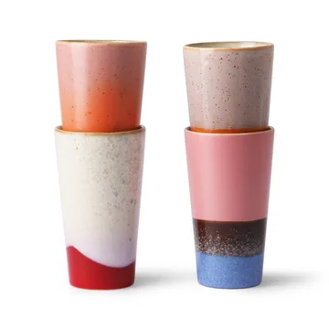 70's lattekopp 4-stk. - Multi - HKliving