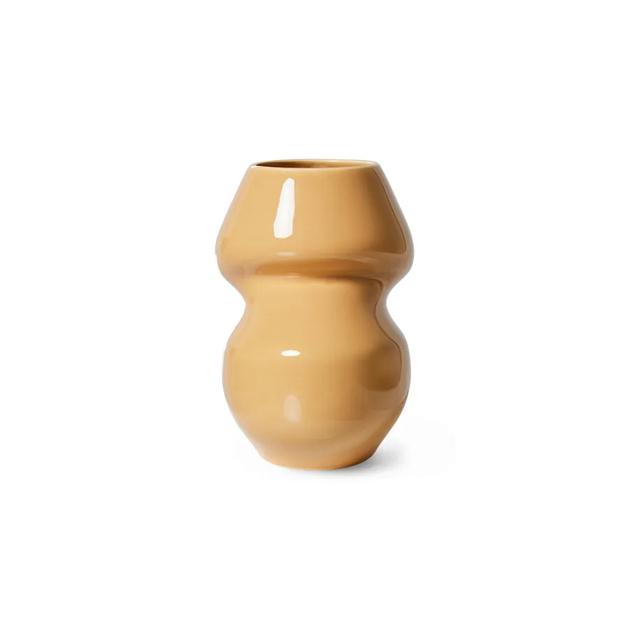 Ceramic organic vase small 19 cm, Cappuccino HKliving