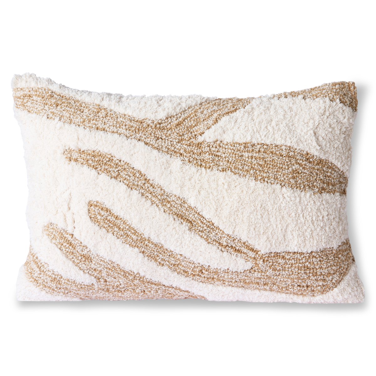 HKliving Fluffy pute 35x55 cm Hvit-beige