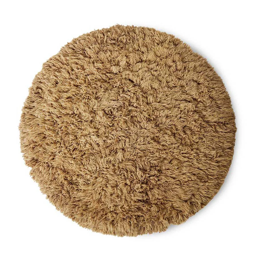 Fluffy teppe rund, Ø 200 cm, caramel HKliving