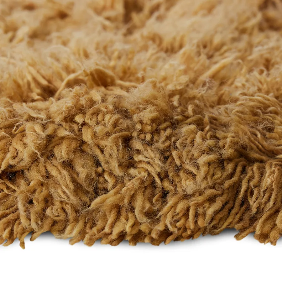 Fluffy teppe rund, Ø 200 cm, caramel HKliving