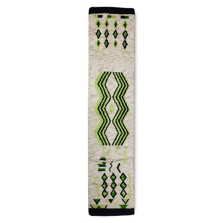 Håndknyttet Gangteppe 80x370 cm ull, Neongrønn HKliving