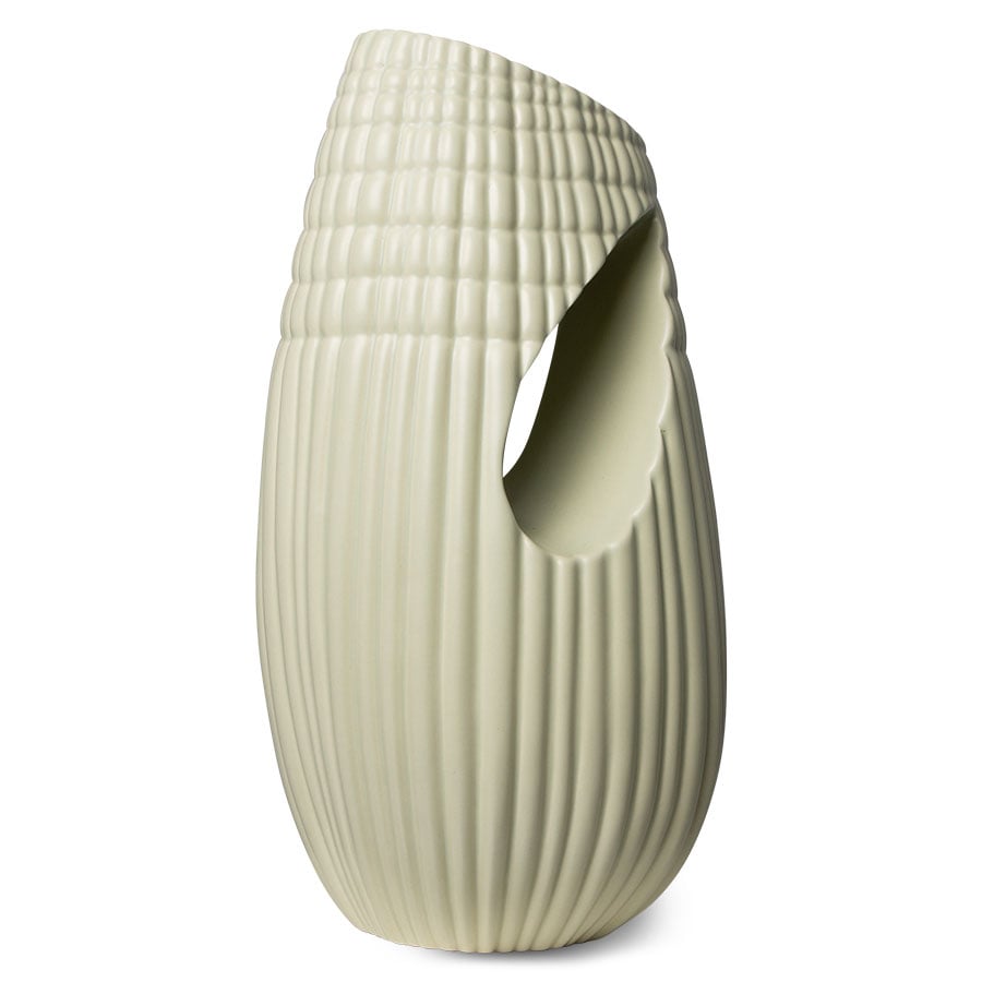 HKliving HK Objects Vase Riflet 14x32 cm Matt mint