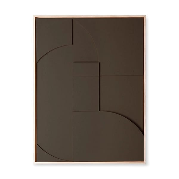 Innrammet Reliefkunst XL 123x100 cm - Mørkebrun - HKliving