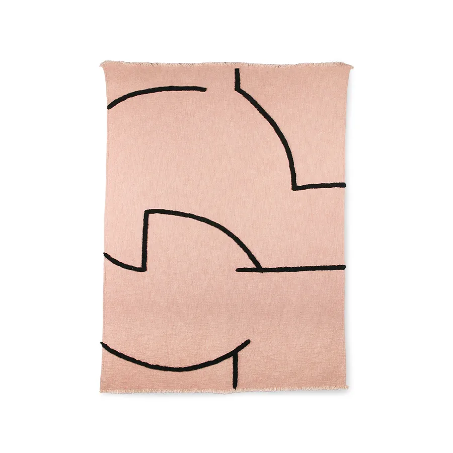 Pledd Mykvevd 130x170 cm bomull, Nude-svart HKliving