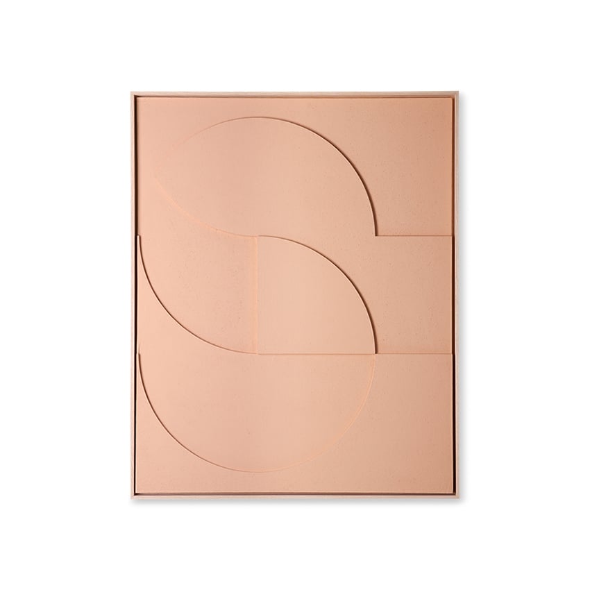 HKliving Relief veggkunst L 80x100 cm Peach