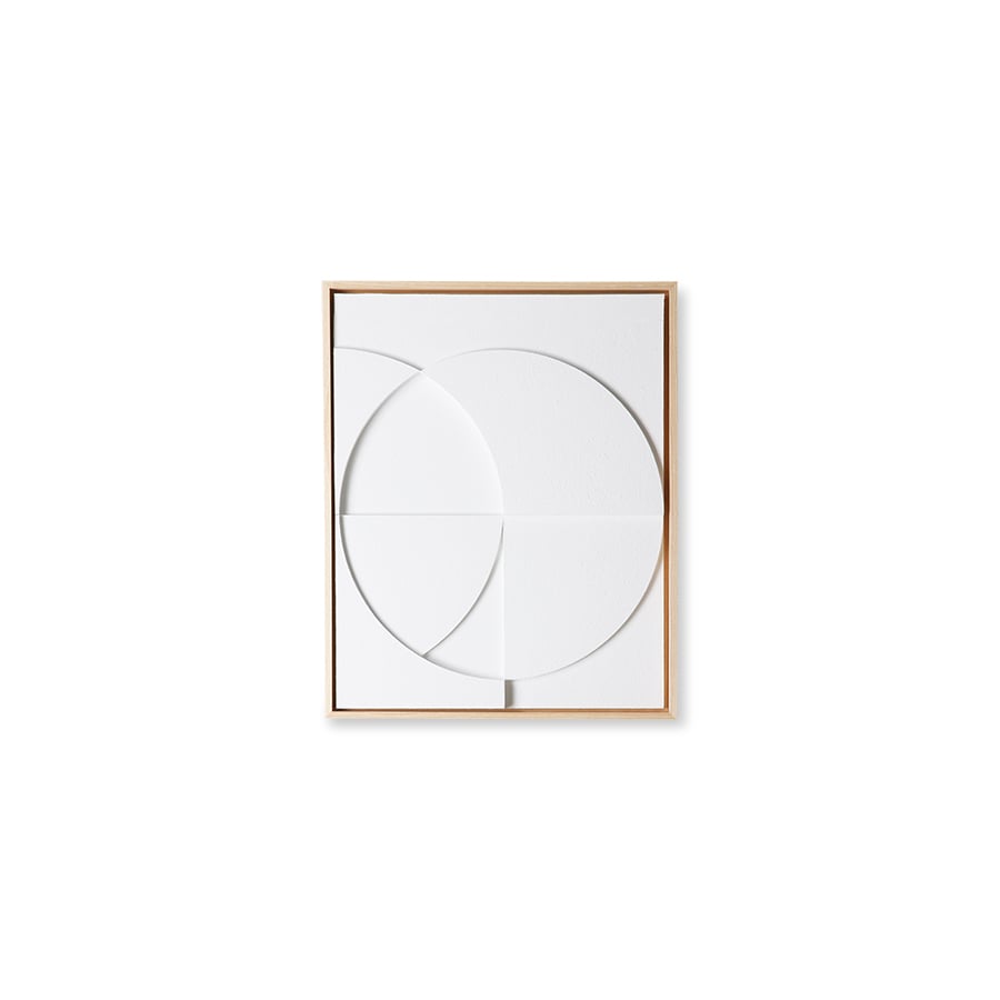 HKliving Relief veggkunst S 40x50 cm Natur-hvit