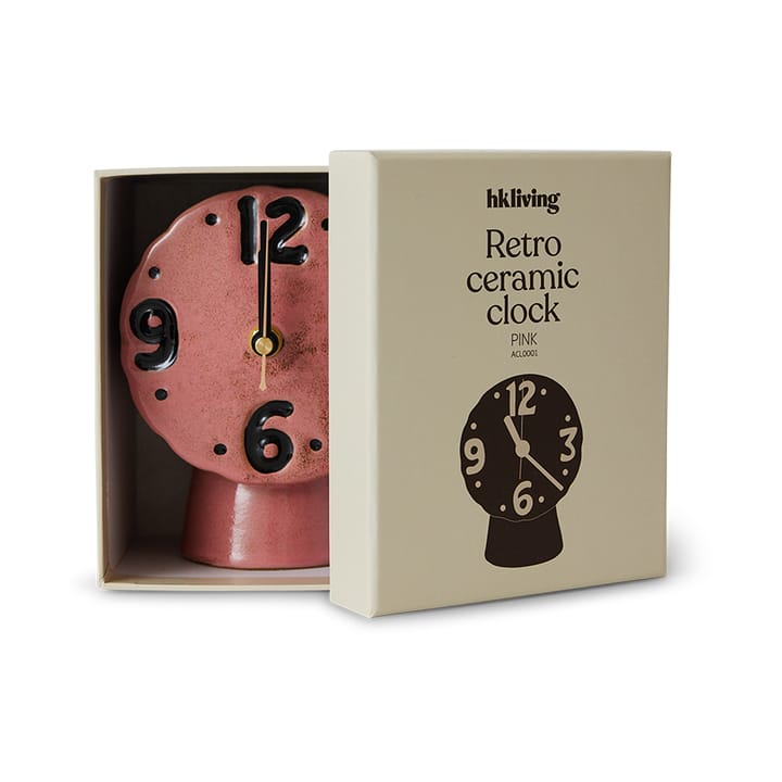 Retro keramikkklokke 16,2 cm, Pink HKliving