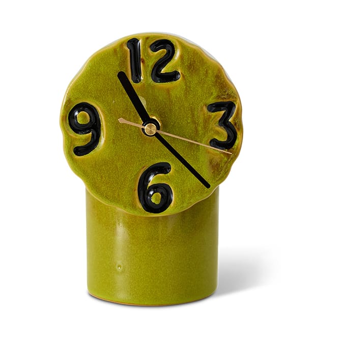 Retro keramikkklokke 18 cm - Olive - HKliving