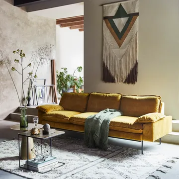 Retro sofa 3-seter - ogra (gul) - HKliving