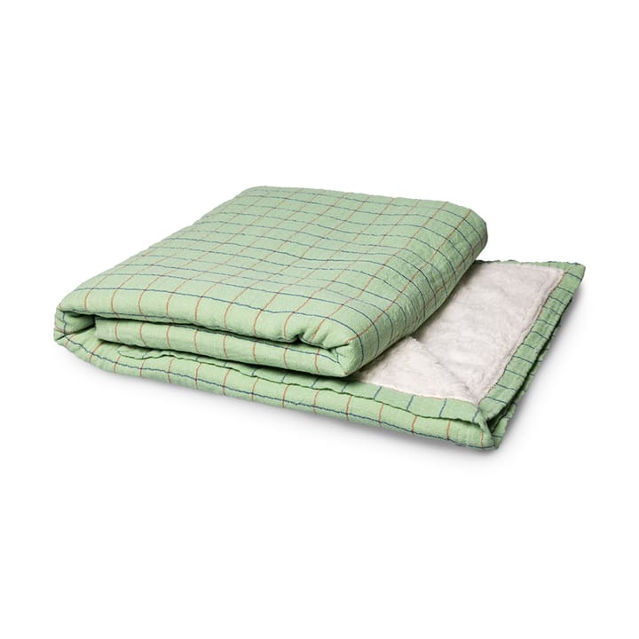 Sherpa teppe Rutete 130x170 cm bomull, Grønn HKliving