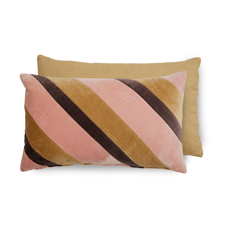 HKliving Striped velvet pute 30x50 cm Sunkissed