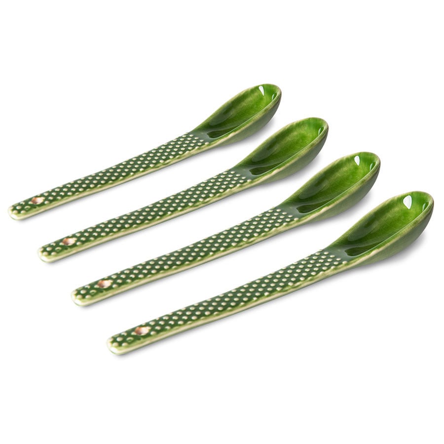 HKliving The Emeralds skje 4-pakning 15,2 cm Grønn