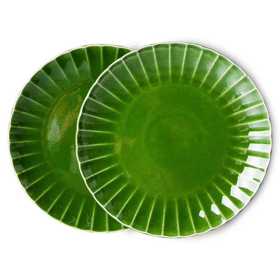 HKliving The Emeralds tallerken 2-pakning Ø27 cm Grønn