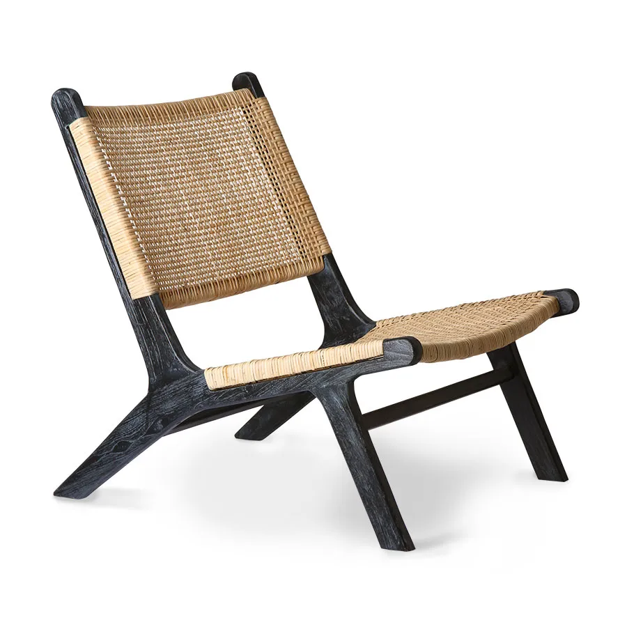 Webbing loungestol 64x75 cm, Sort-natur HKliving
