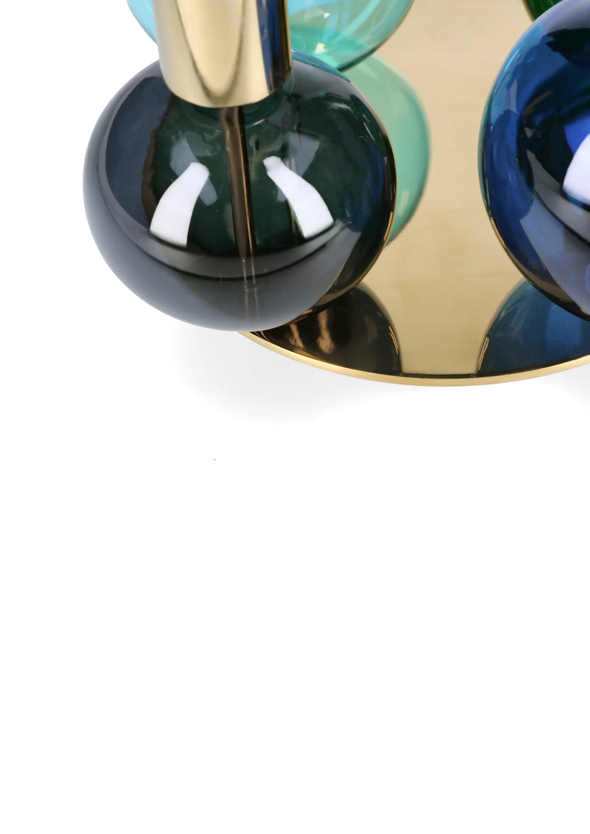 Bubble 4-armet lysestake Ø17,5x12 cm, Blå-grønn-smoke Holmegaard