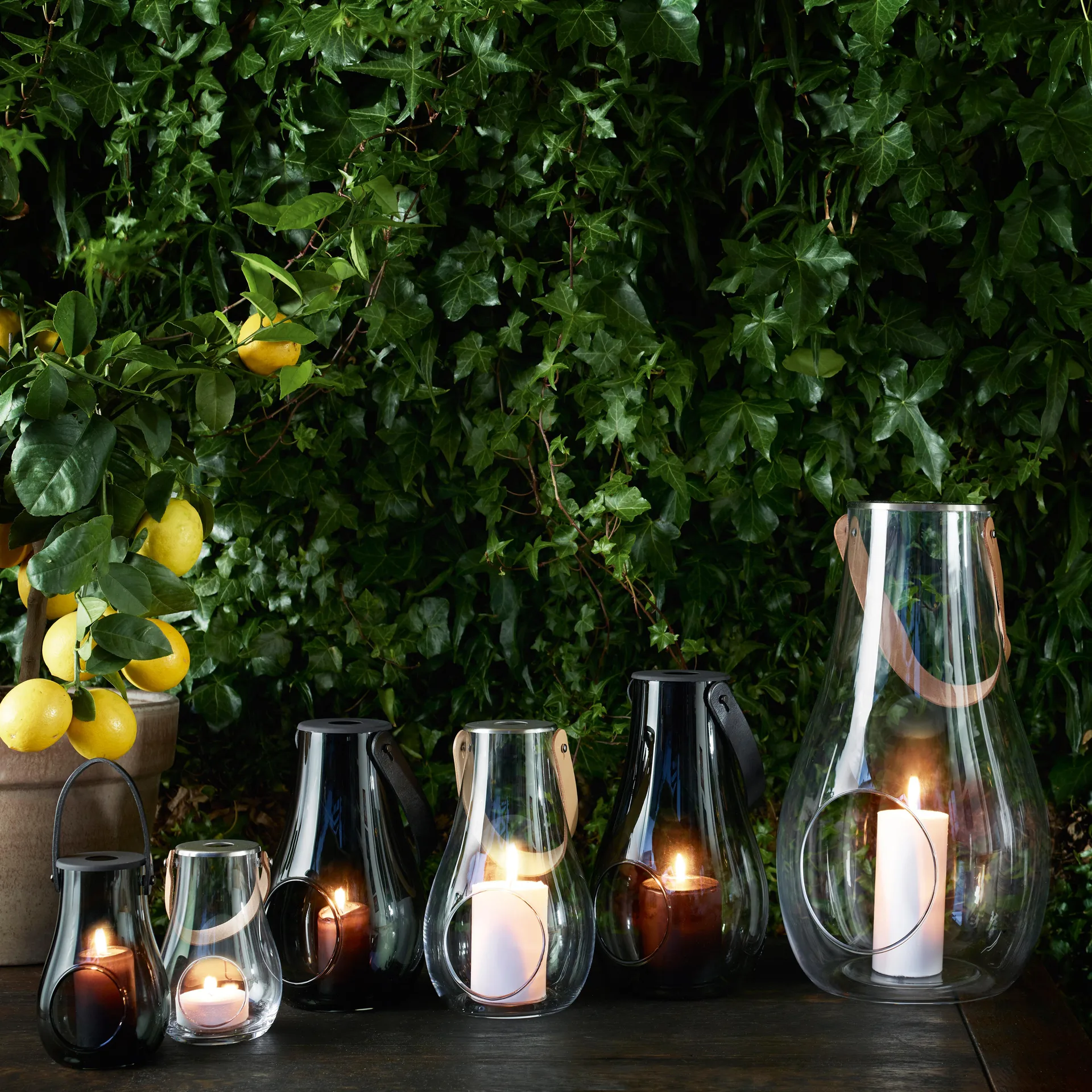 Design With Light Telysholder smoke, 29 cm Holmegaard