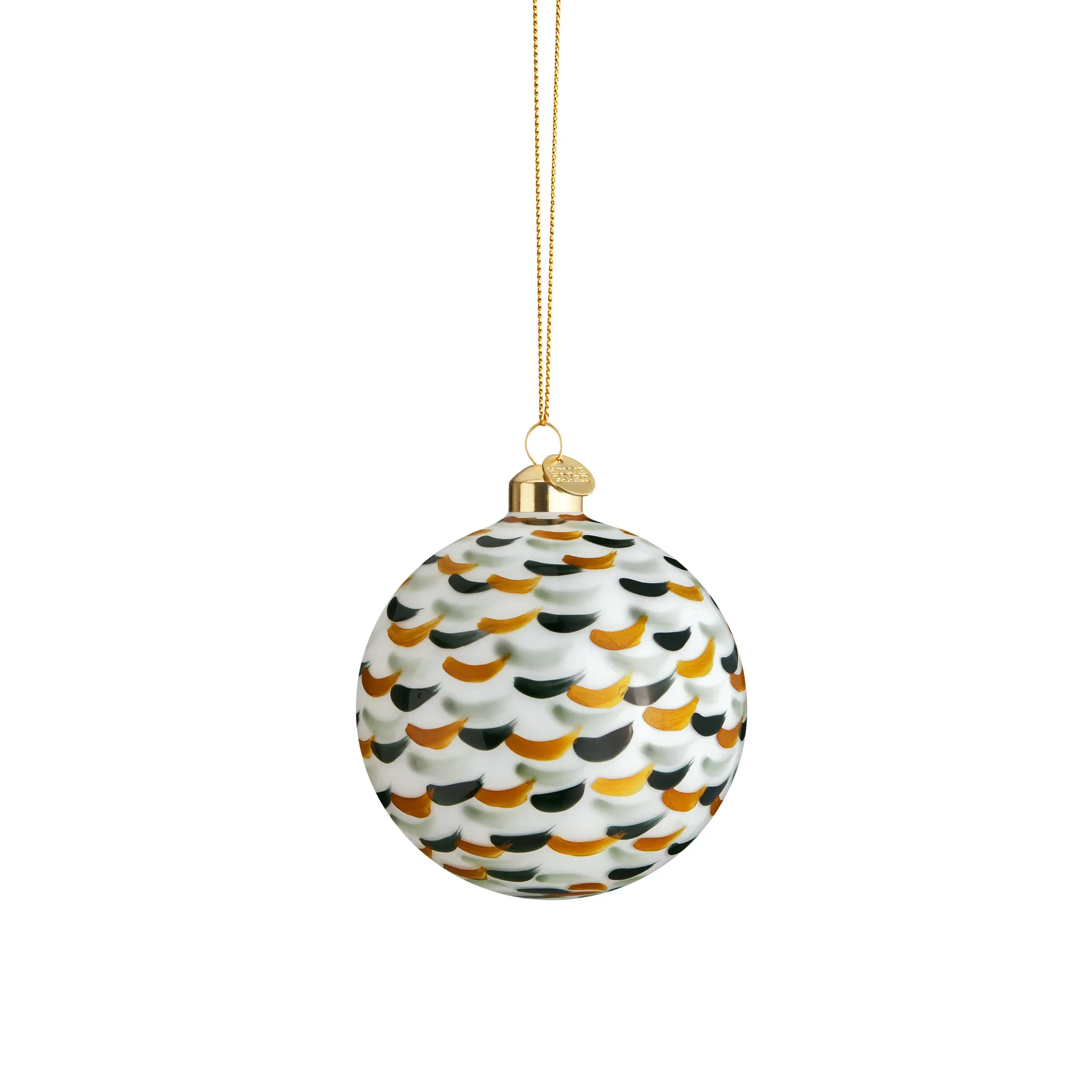 Souvenir julekule penseldrag Ø8 cm, Grønn Holmegaard