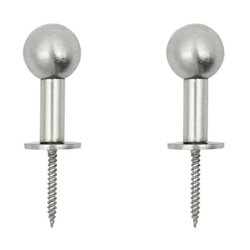 Ball krok 2-pakk - Sølvfinish, Ø4x2 cm - House Doctor