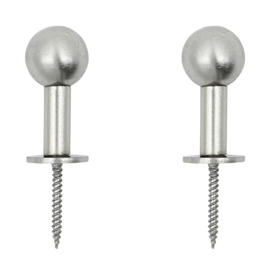 Ball krok 2-pakk - Sølvfinish, Ø4x2 cm - House Doctor