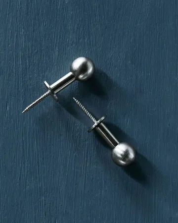 Ball krok 2-pakk - Sølvfinish, Ø4x2 cm - House Doctor
